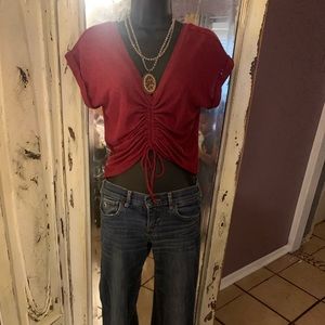 Maroon womens crop top